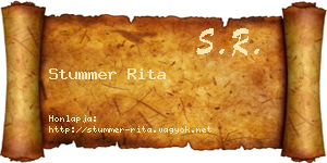 Stummer Rita névjegykártya