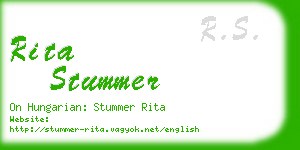 rita stummer business card